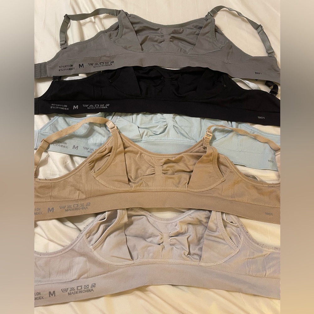 ✨2 for $10✨ Women's Seamless Comfort Bras - Black, Blue, Beige, Gray, Nude - M